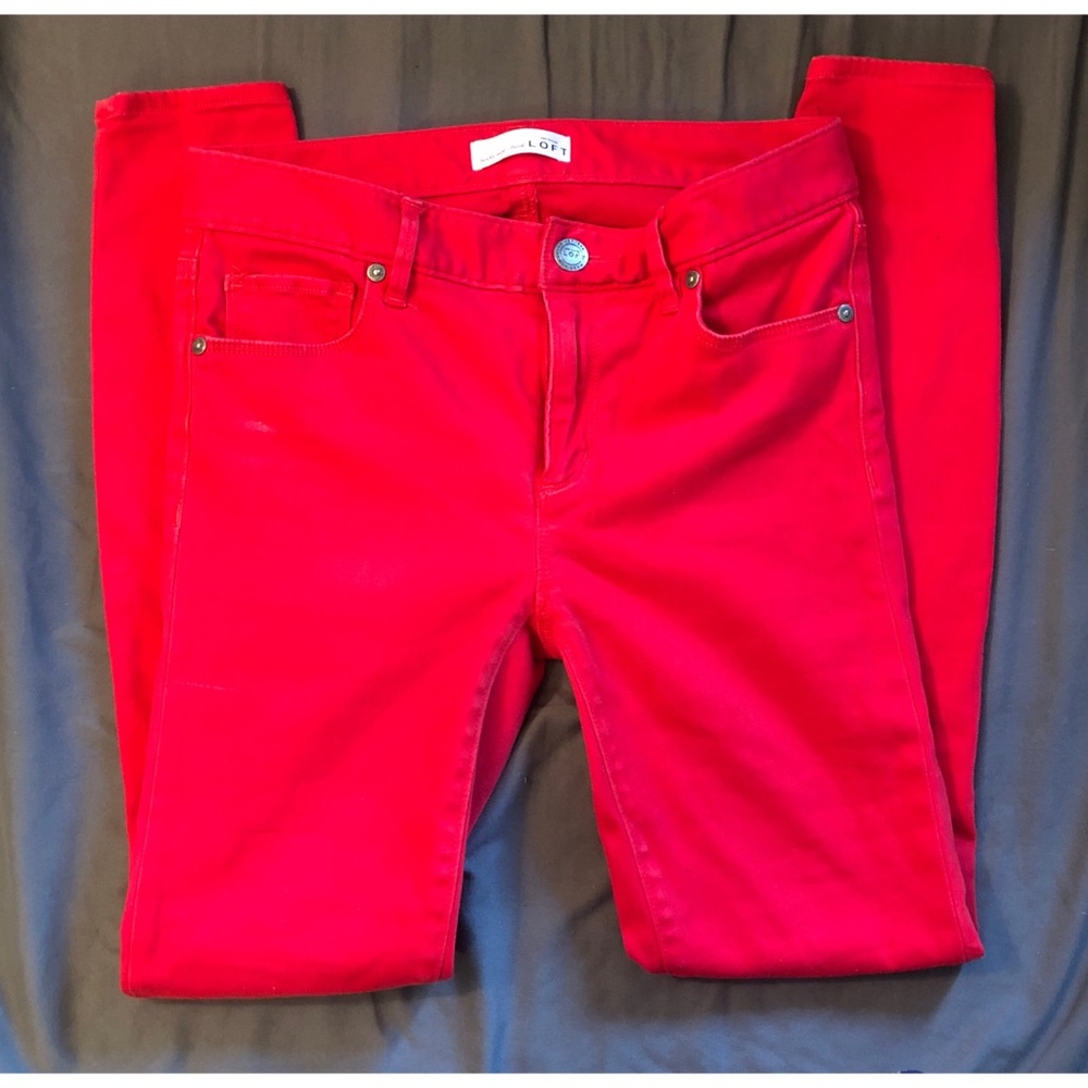 Ann Taylor LOFT Bright Red Legging Pants